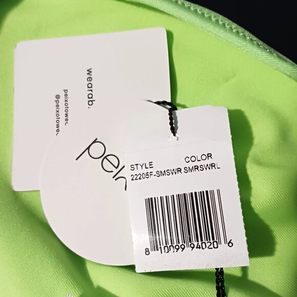 NEW Peixoto Ruffed Hipster Cheeky Bikini Swim Bottoms in Lime Green/Blue‎ Size L - Picture 9 of 14